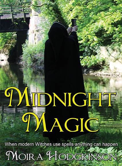 Book cover: MIdnight Magic - a woman stands by a canal, holding up a chalice.