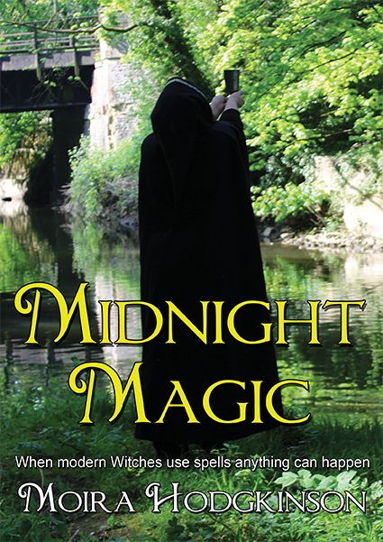 Book cover: MIdnight Magic - a woman stands by a canal, holding up a chalice.